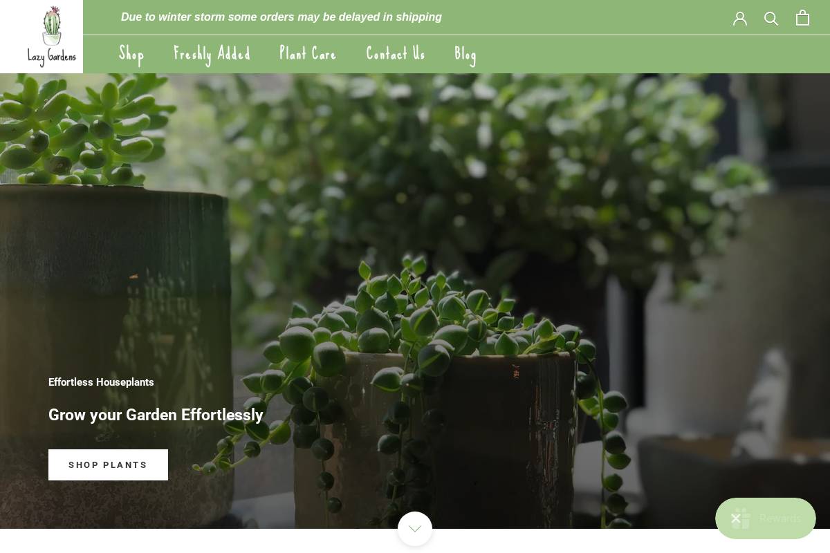 lazy-gardens.com homepage screenshot