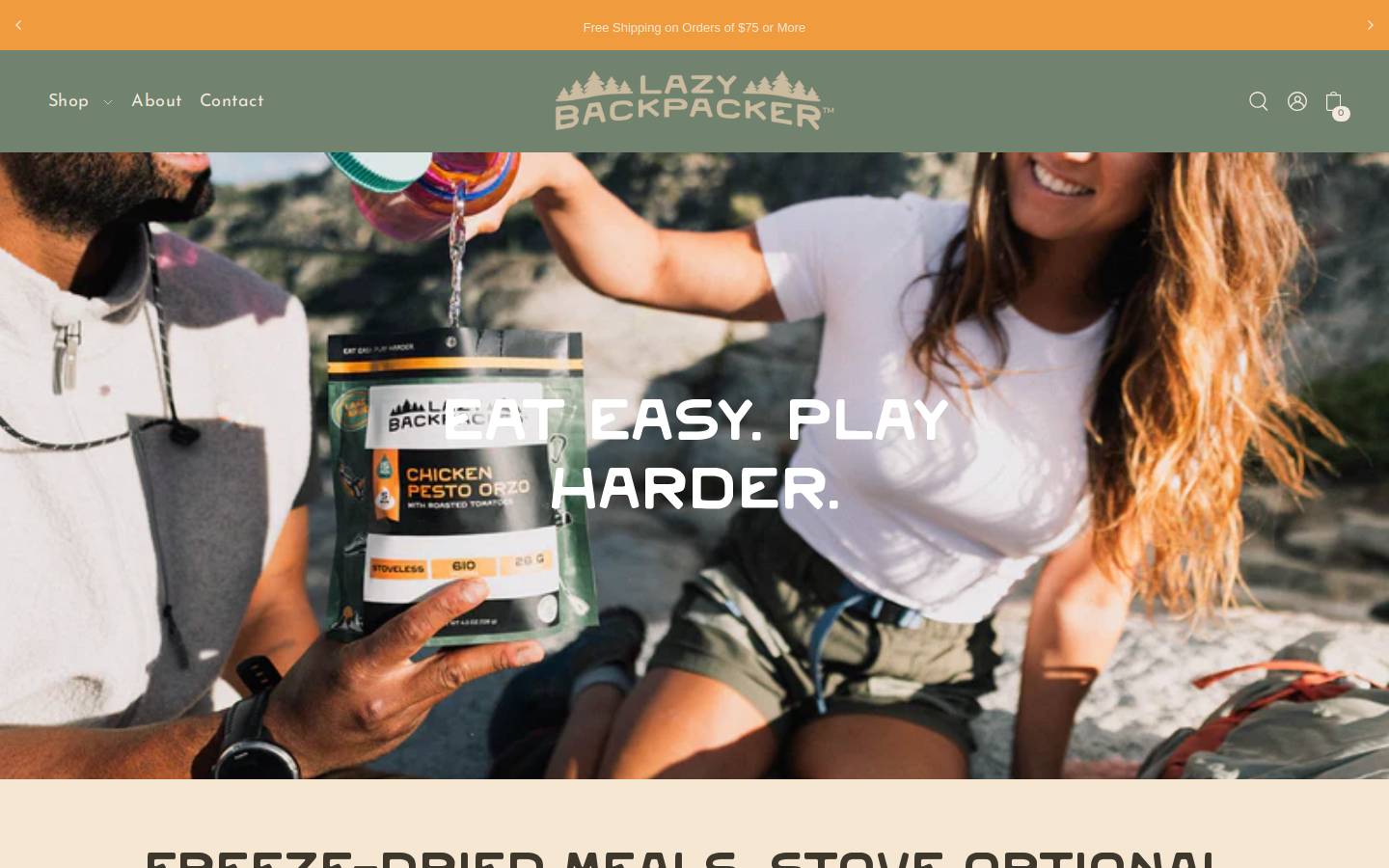 lazybackpacker.com homepage screenshot
