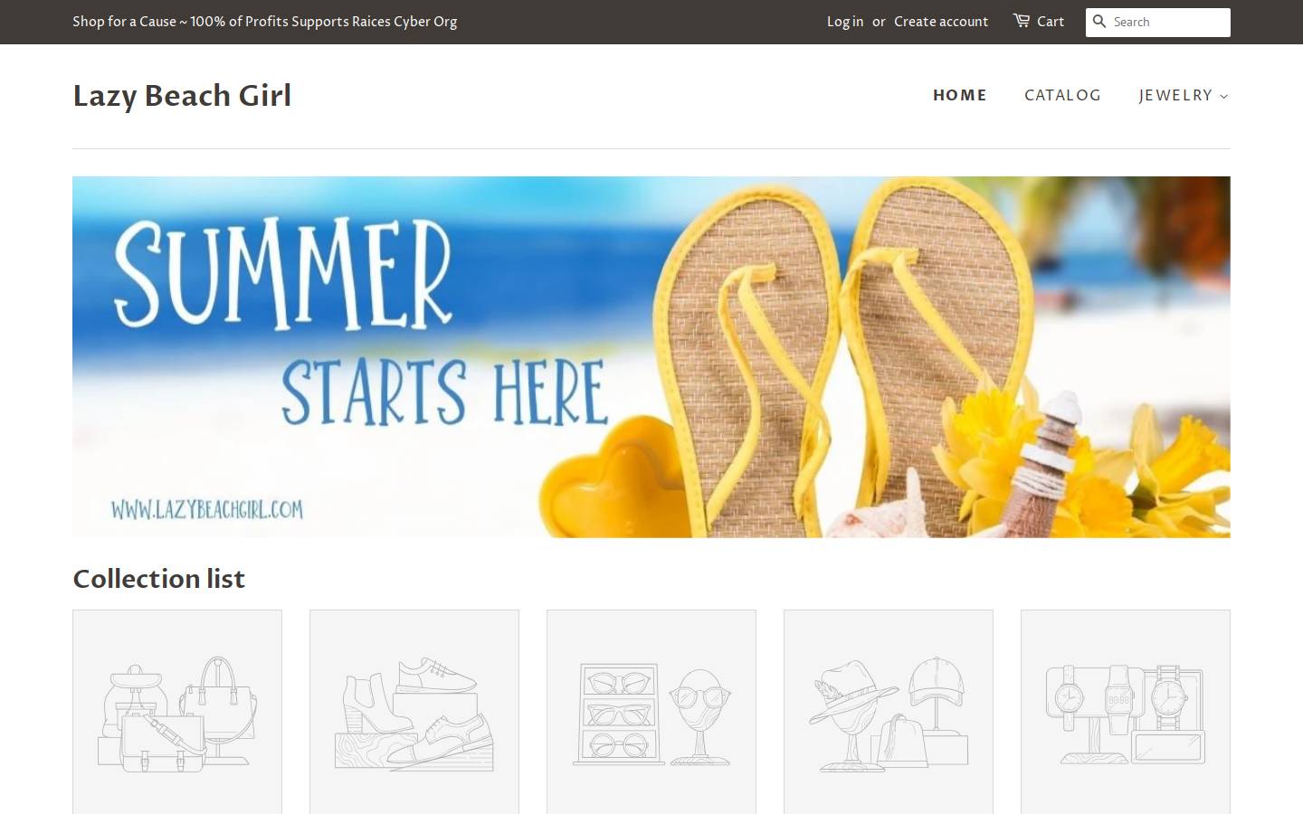 lazybeachgirl.com homepage screenshot