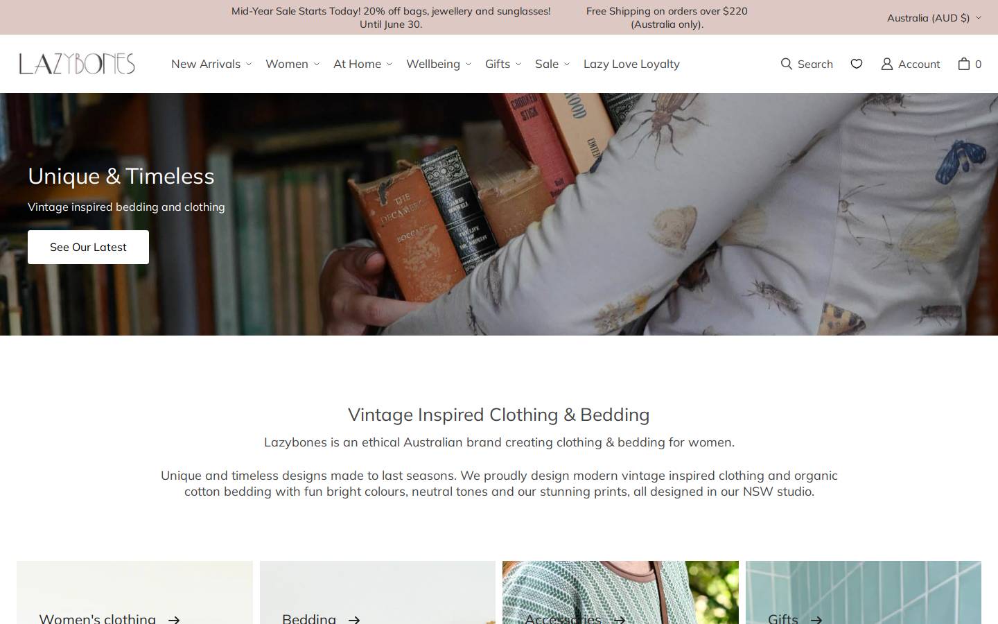 lazybones.co.uk homepage screenshot
