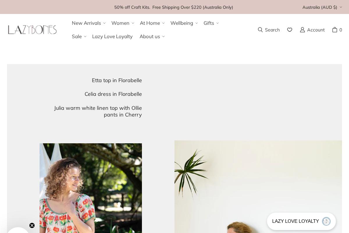 Lazybones homepage screenshot