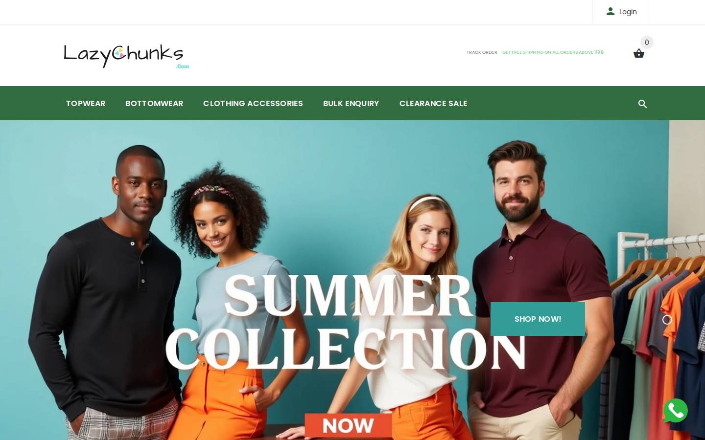 lazychunks.com homepage screenshot