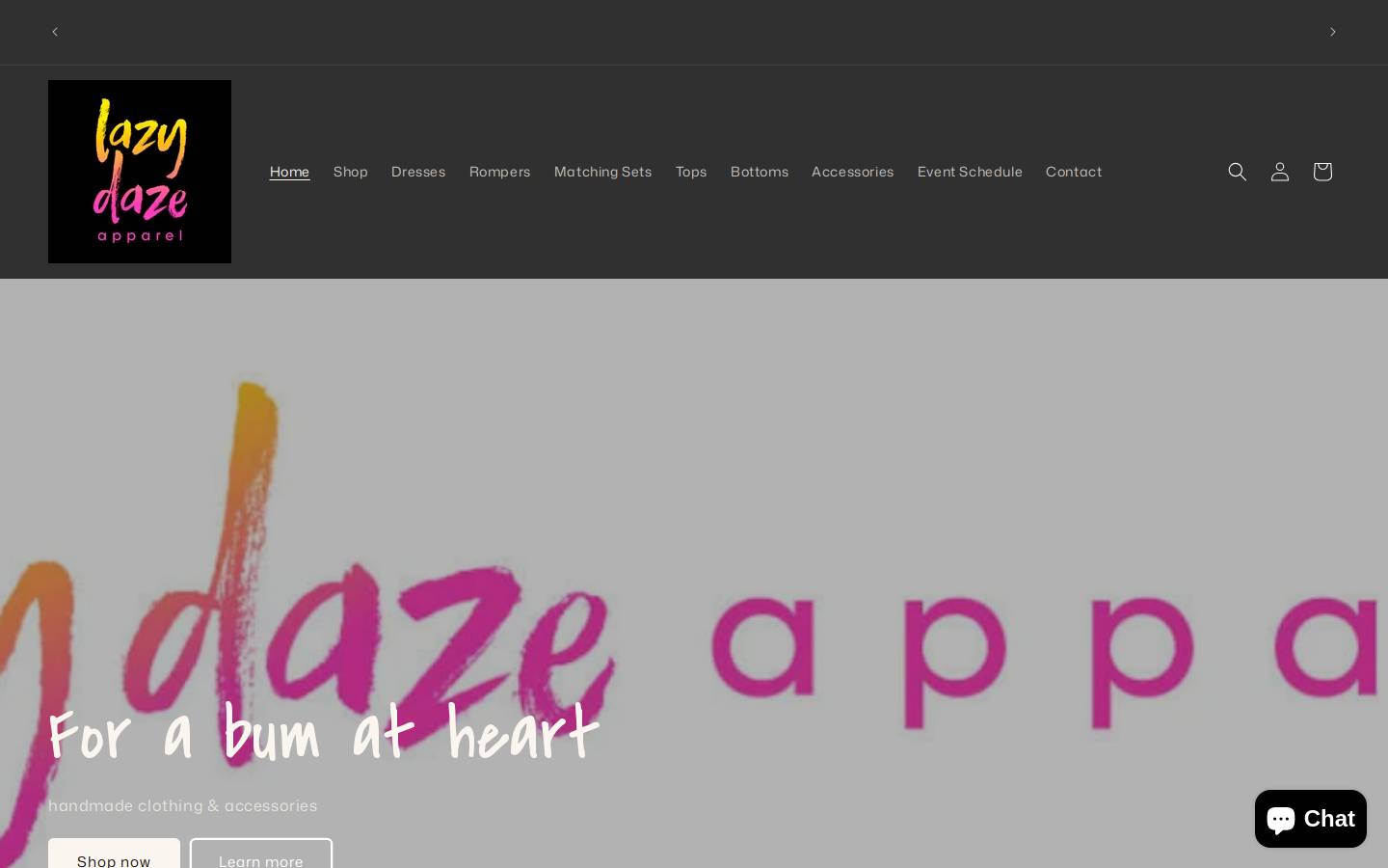 lazydazeapparel.com homepage screenshot
