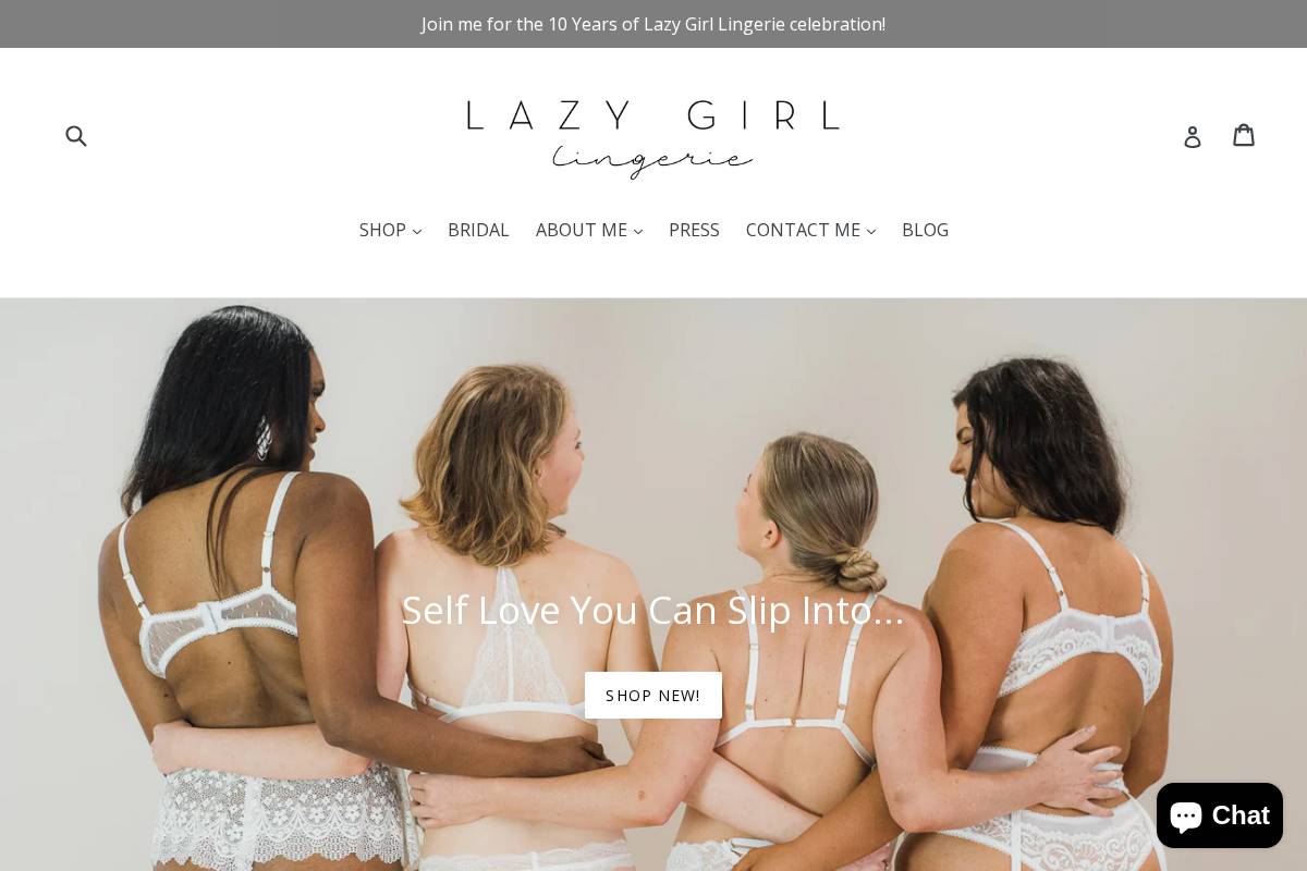 lazygirllingerie.com homepage screenshot