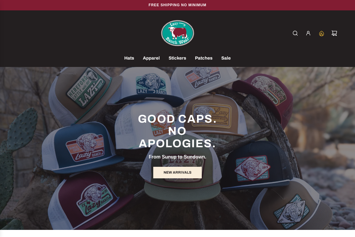Lazy J Ranch Wear homepage screenshot