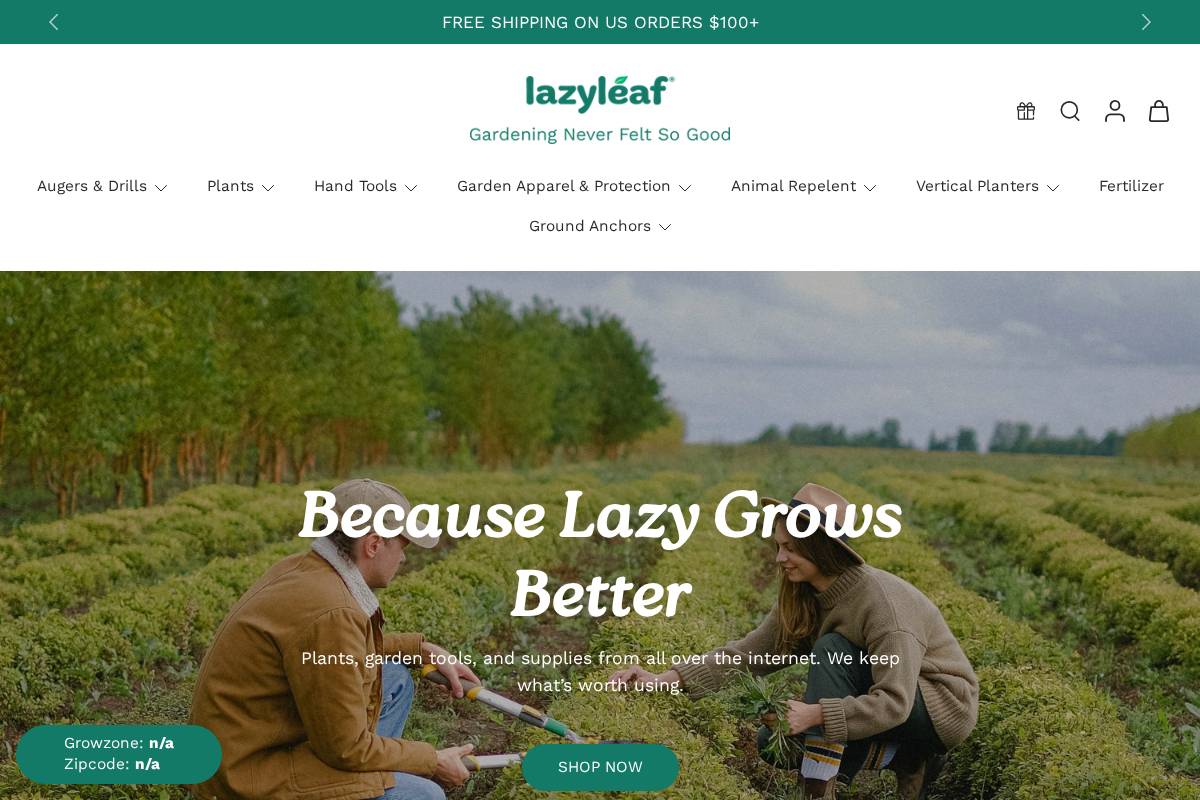 lazyleaf.com homepage screenshot