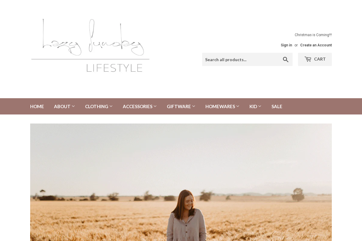 Lazy Sunday Lifestyle homepage screenshot