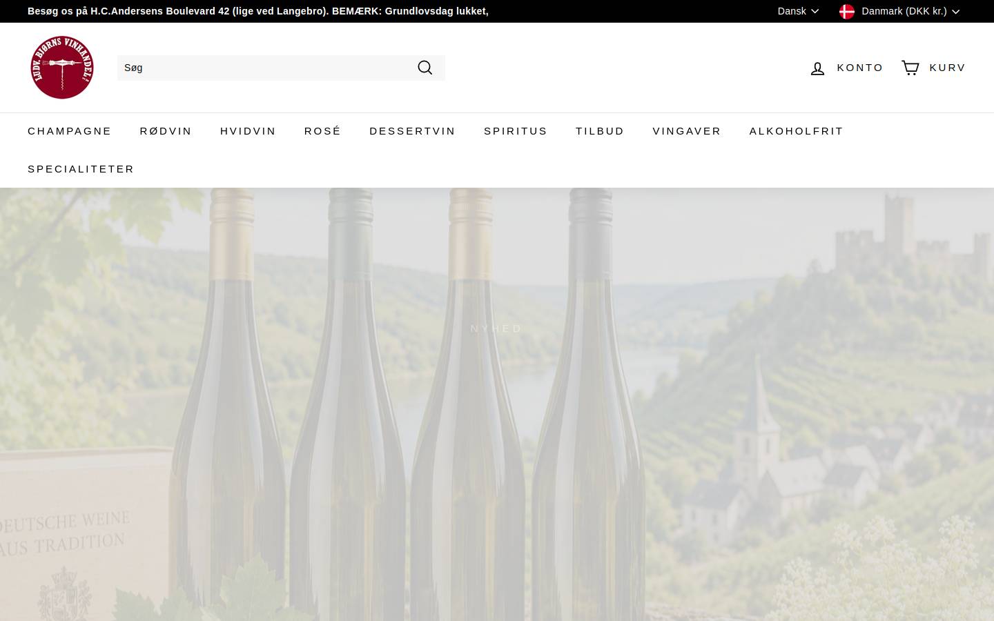 Ludv. Bjørns Vinhandel A/S homepage screenshot