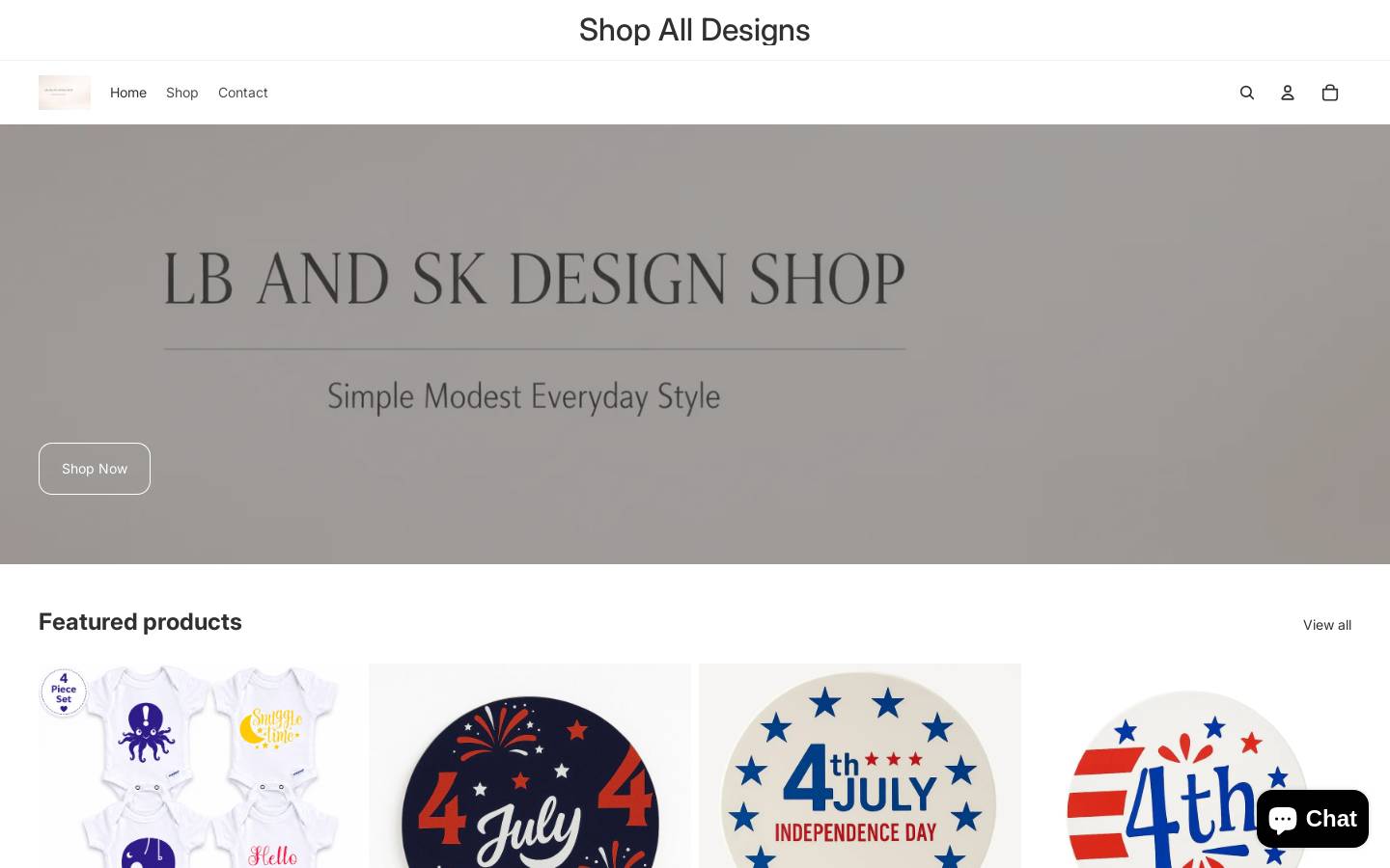 lbandskdesignshop.com homepage screenshot