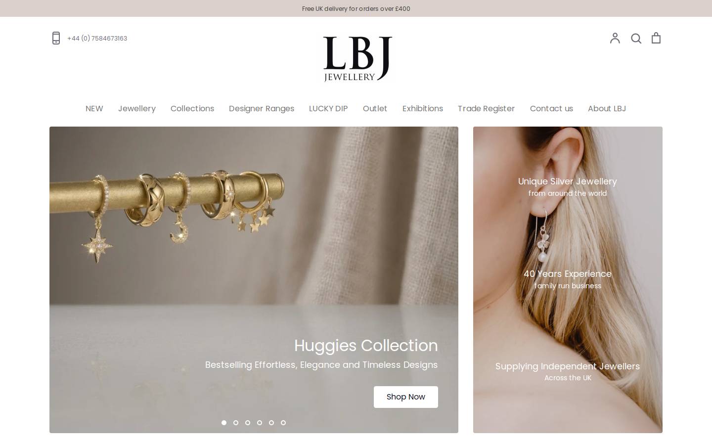 Lbjjewellery homepage screenshot