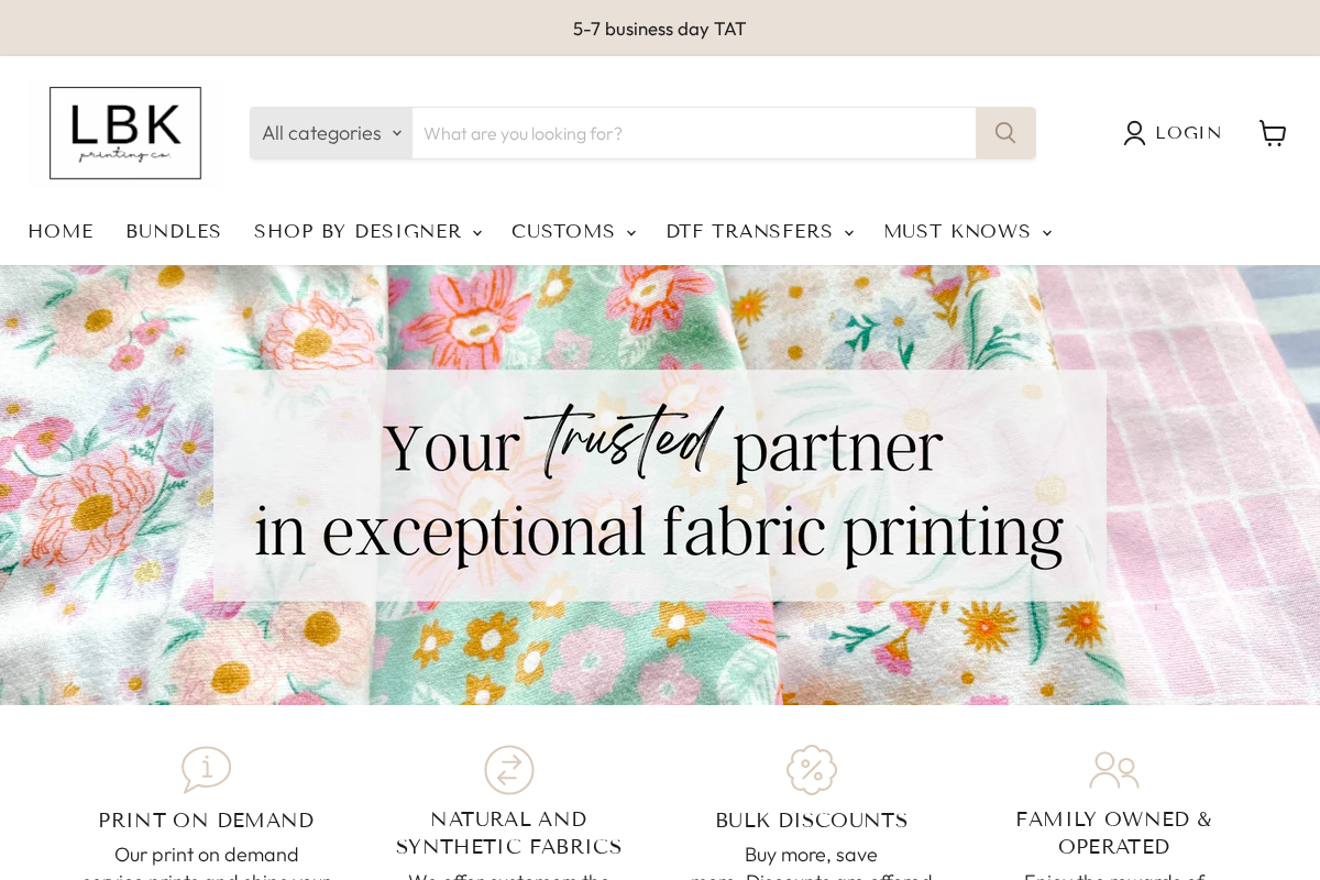 LBK Printing Co. homepage screenshot