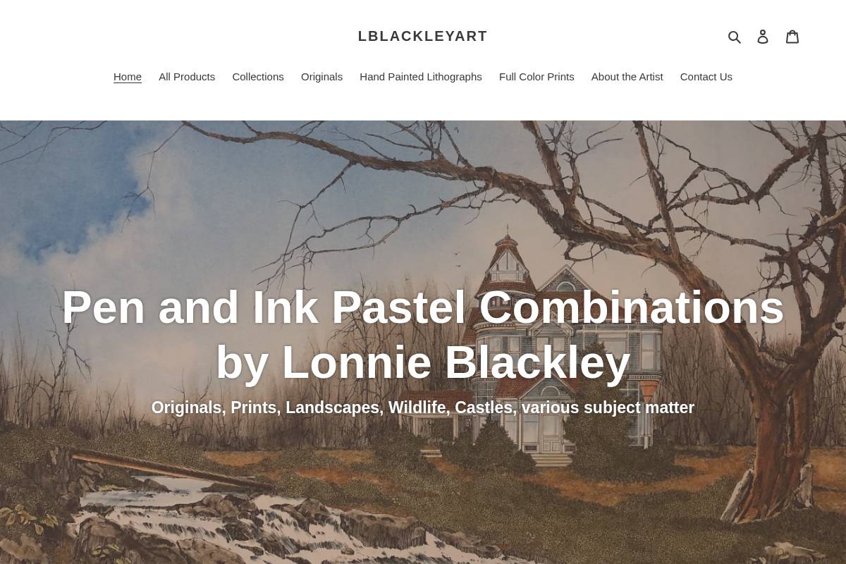 lblackleyart.com homepage screenshot