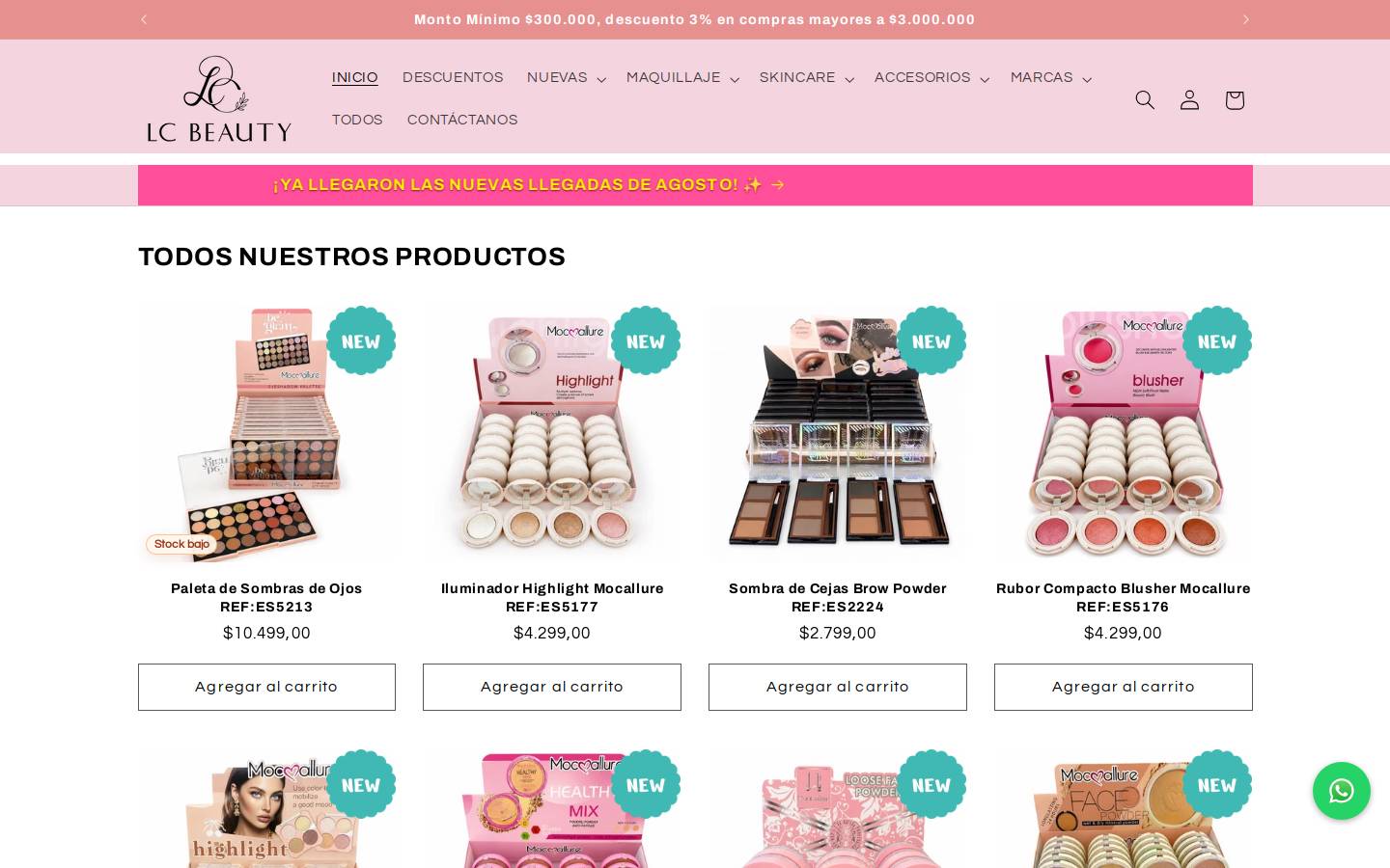 lcbeautycolombia.com homepage screenshot
