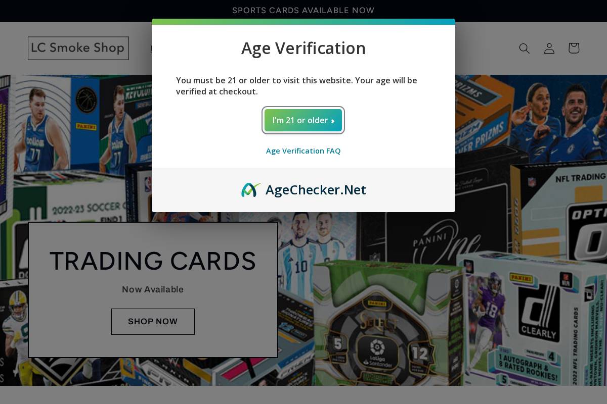 lcsmokeshop.com homepage screenshot