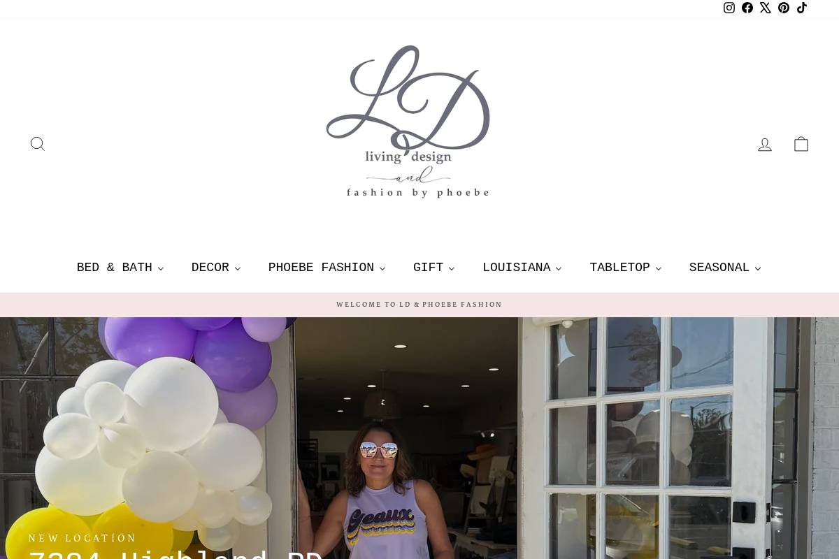 ldlinensanddecor.com homepage screenshot