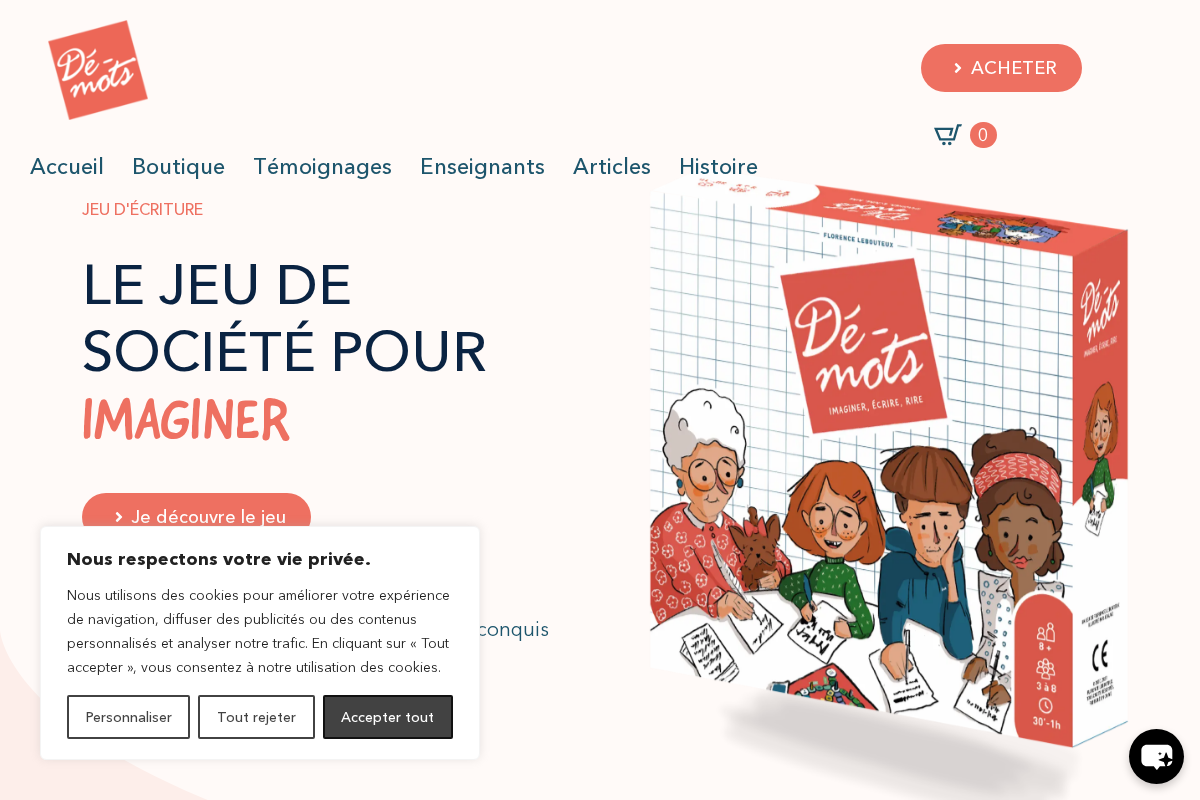 Dé-mots homepage screenshot