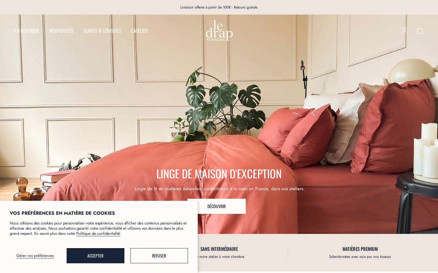 le-drap-francais.com homepage screenshot