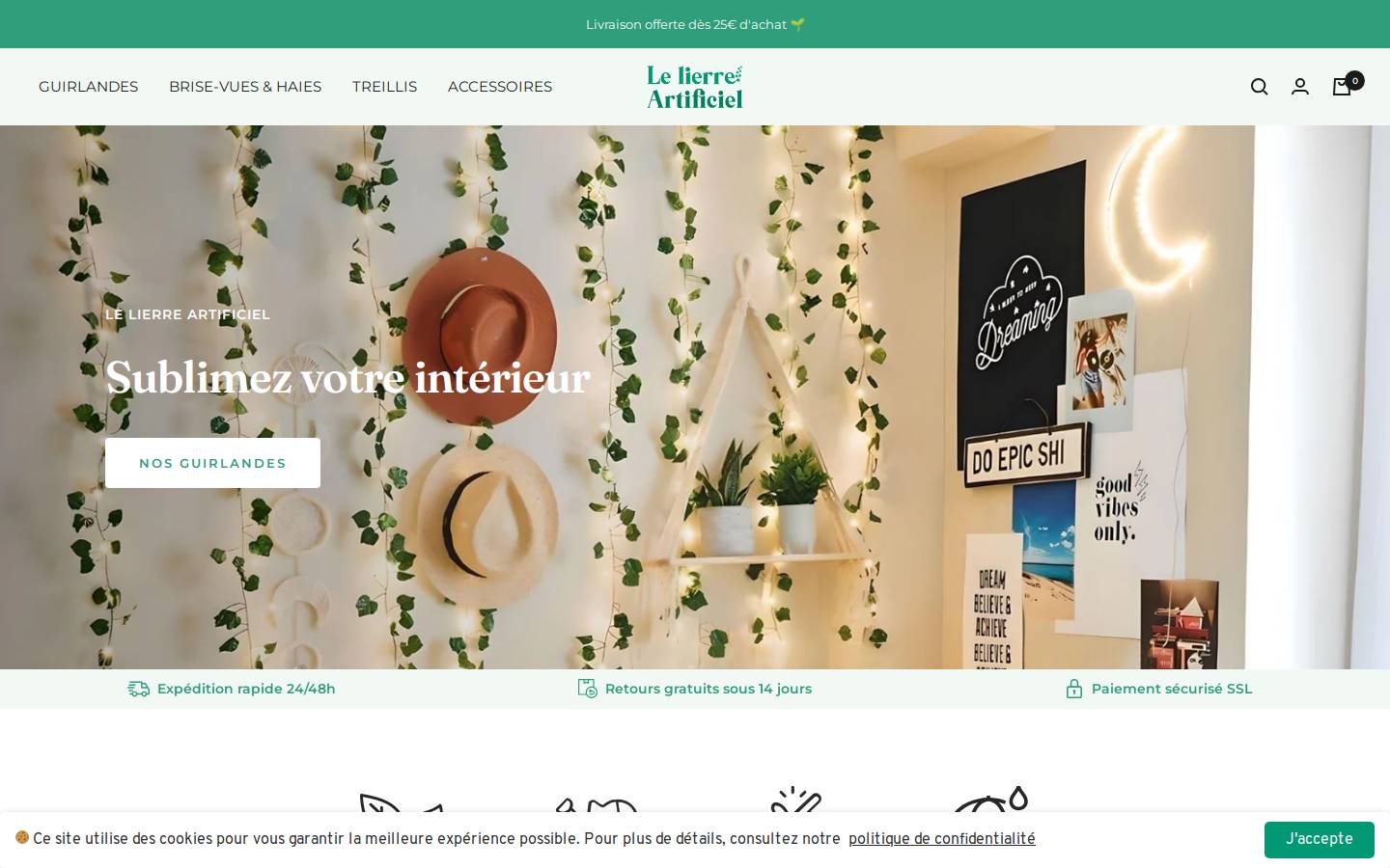 le-lierre-artificiel.fr homepage screenshot