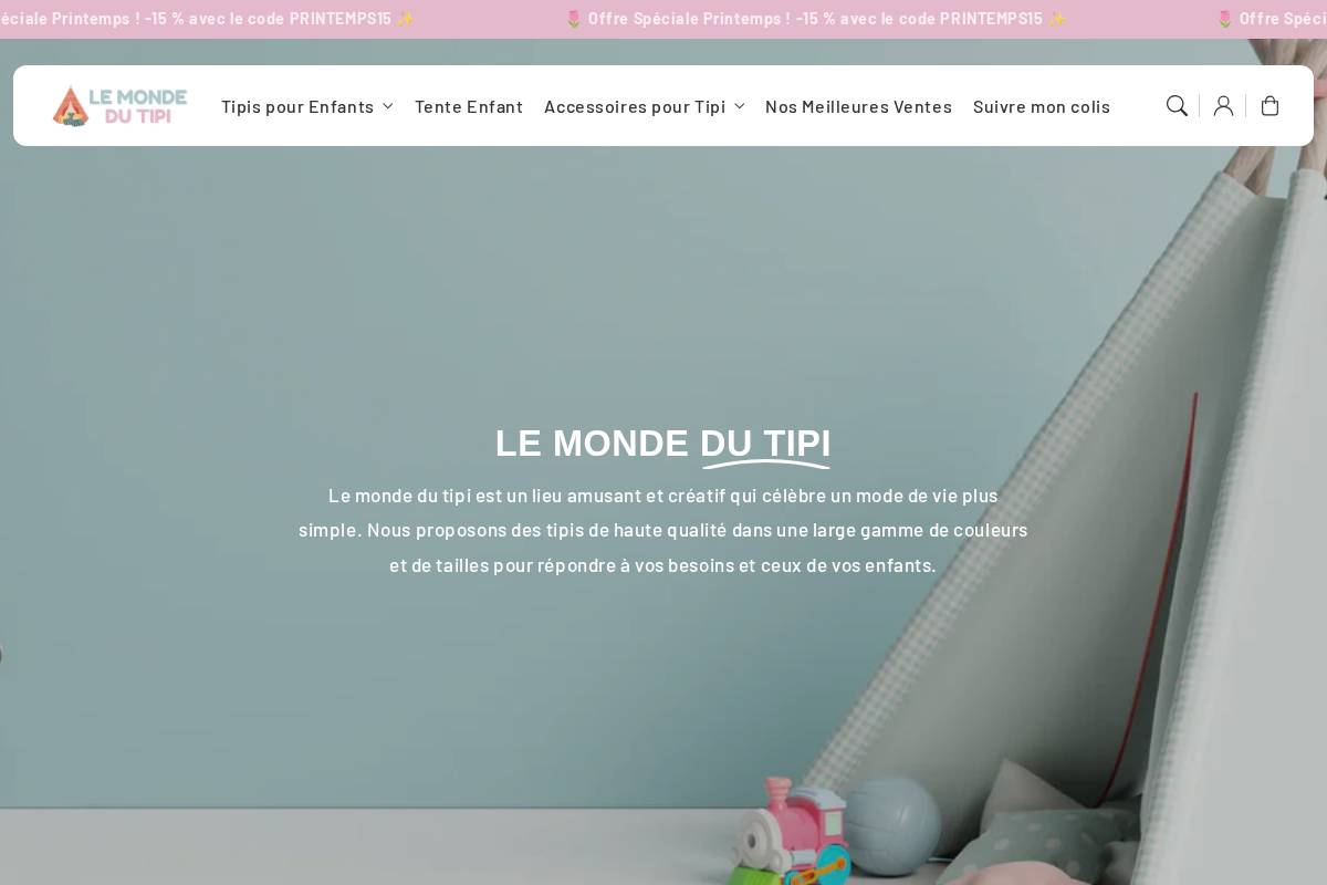 Le Monde Du Tipi homepage screenshot