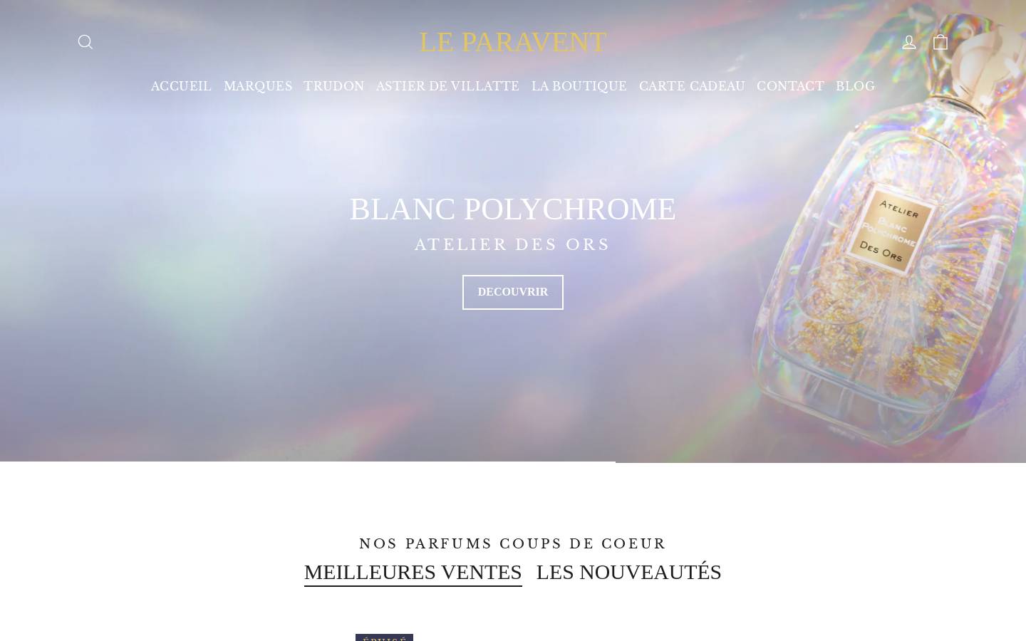 Le Paravent homepage screenshot