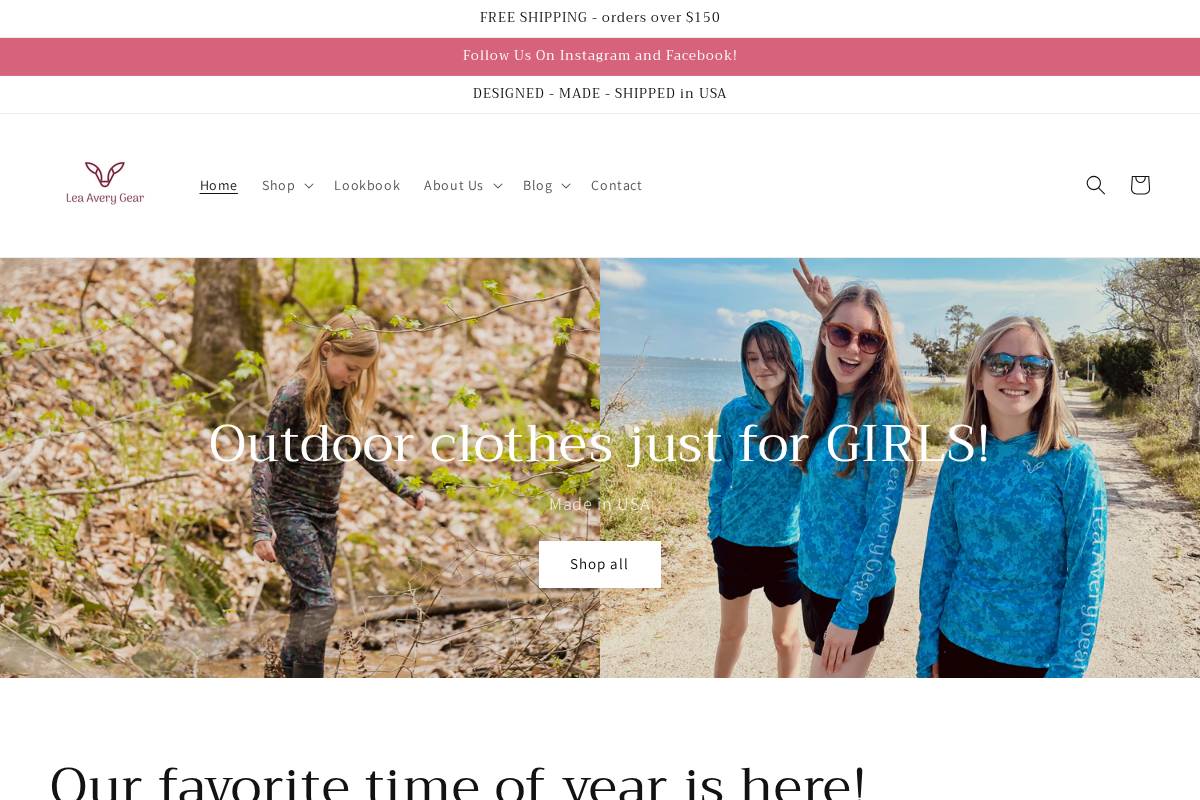 leaaverygear.com homepage screenshot