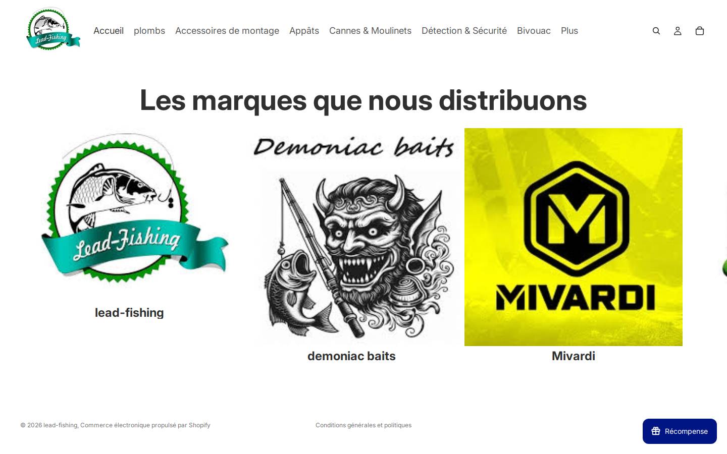 lead-fishing.com homepage screenshot