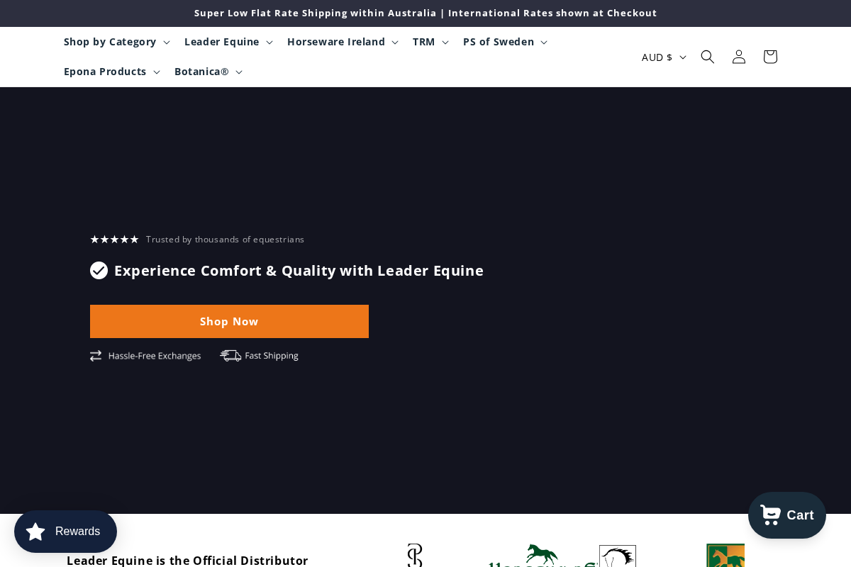 Leader Equine homepage screenshot