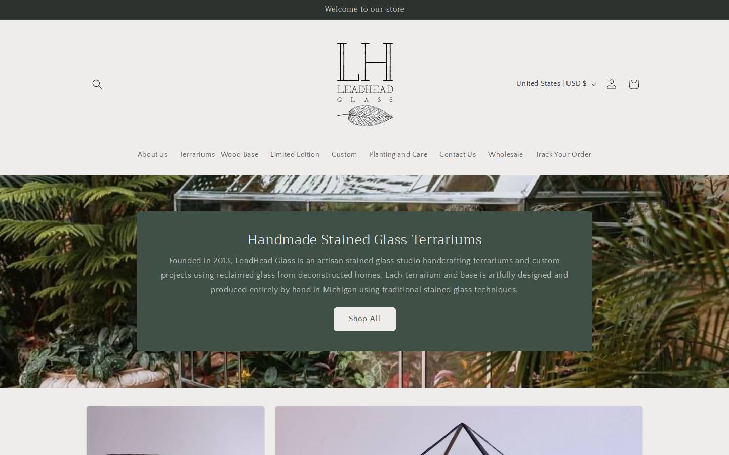 leadheadglass.com homepage screenshot