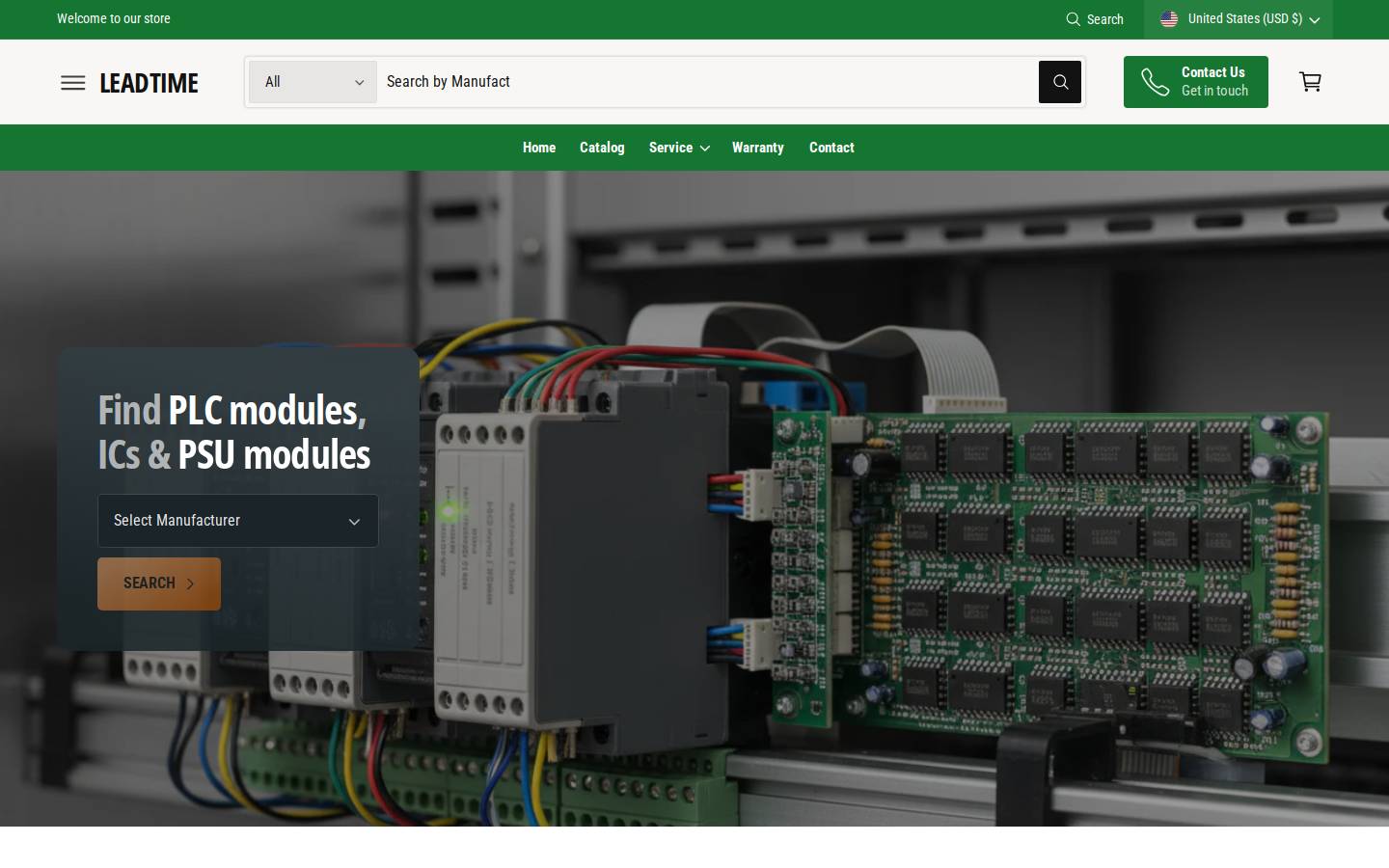 Leadtime homepage screenshot