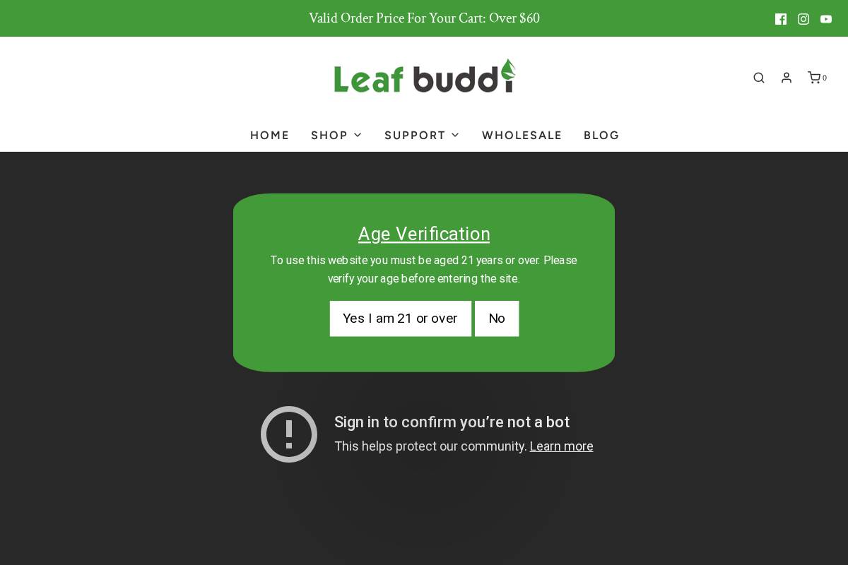 leafbuddiofficial.com homepage screenshot