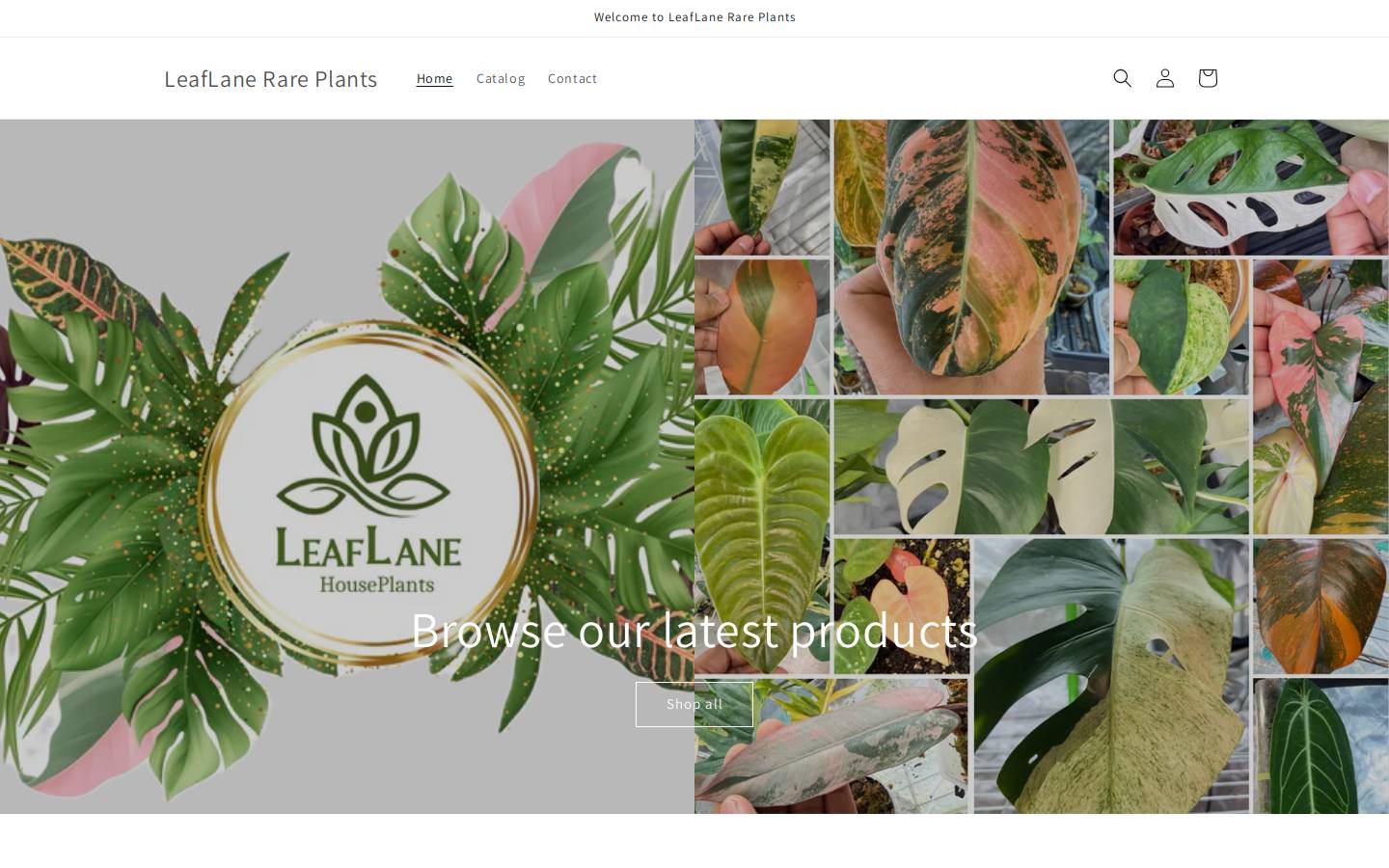 leaflanerareplants.com homepage screenshot