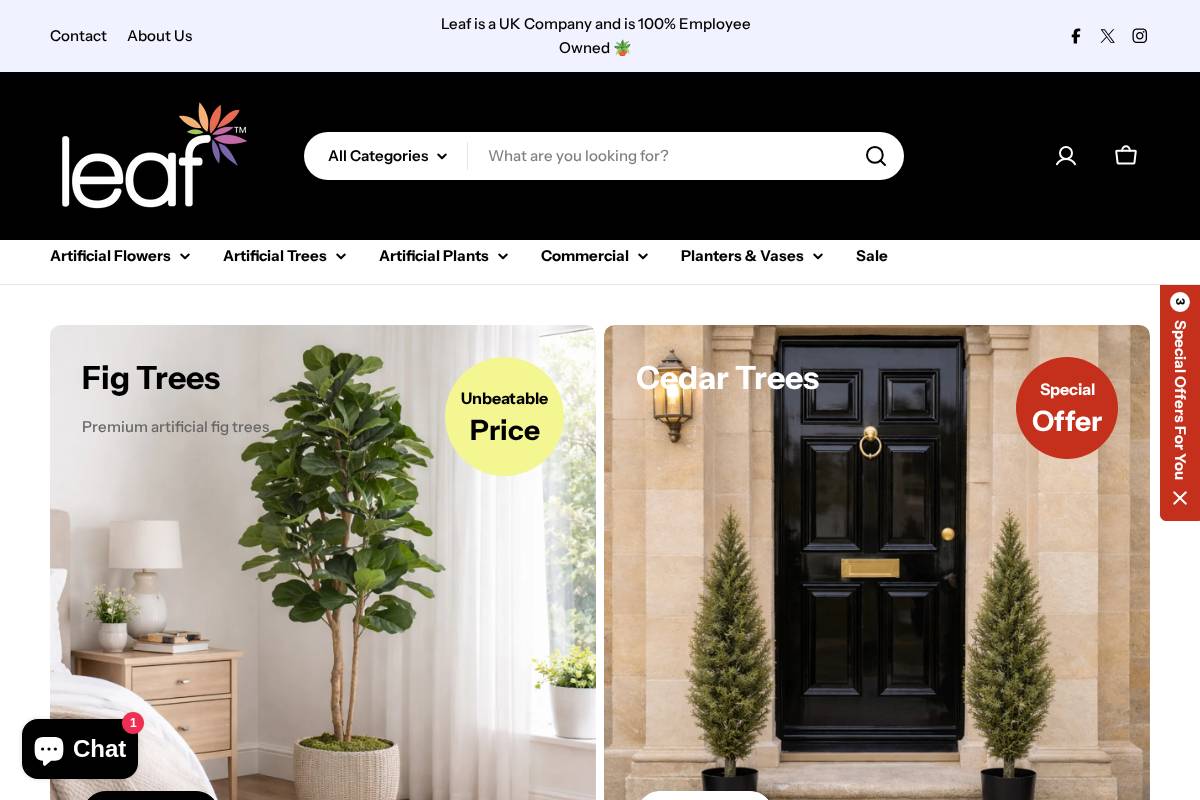 Leafplants homepage screenshot