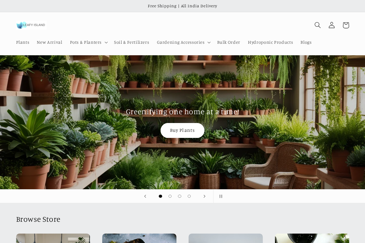 Leafy Island homepage screenshot