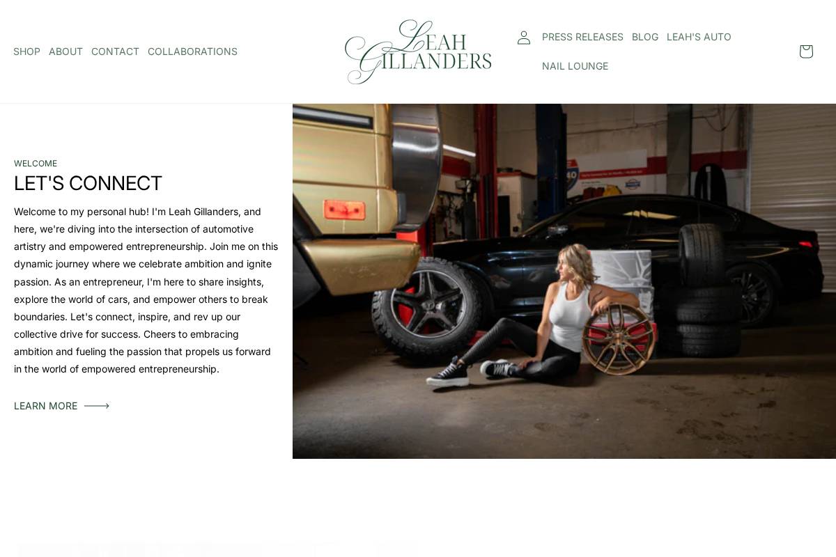 leahgillanders.com homepage screenshot