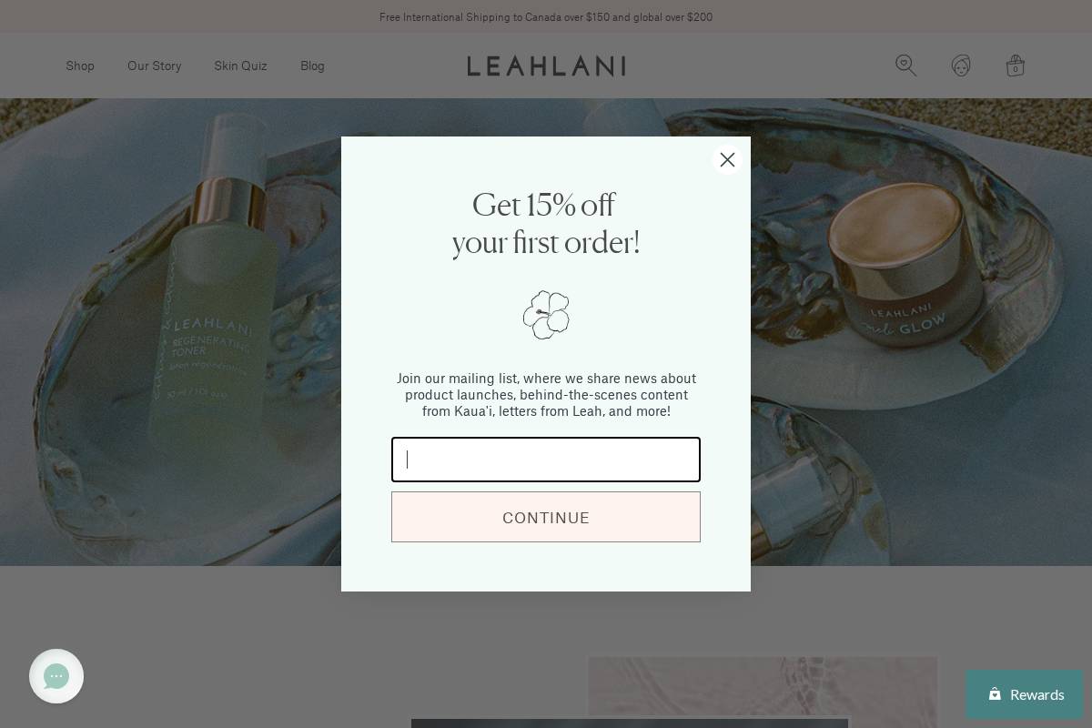 leahlaniskincare.com homepage screenshot