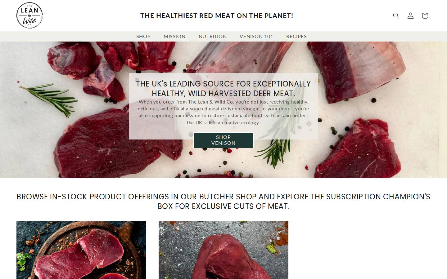 leanandwild.com homepage screenshot