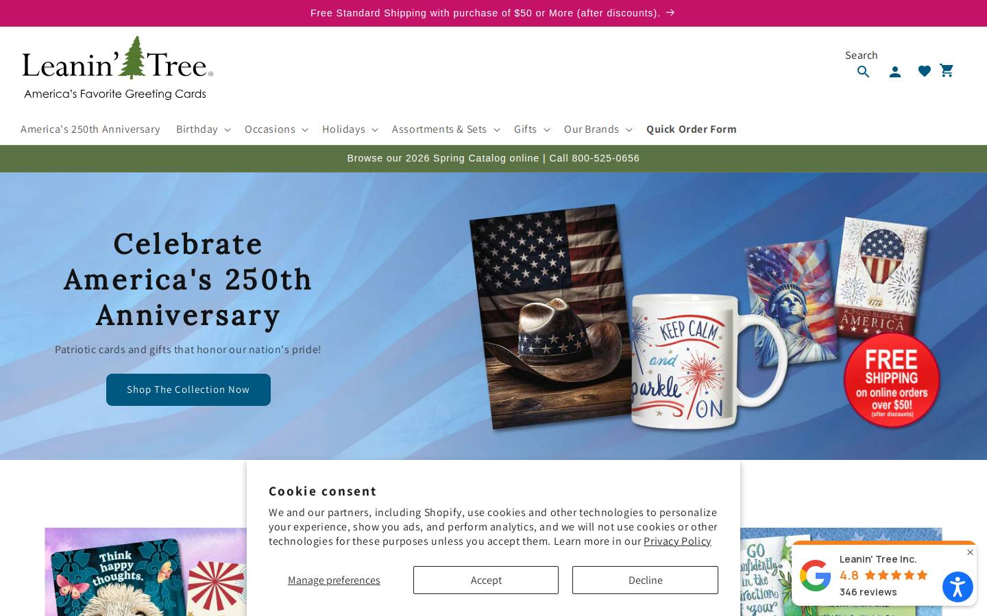 Leanin’ Tree, Inc. homepage screenshot