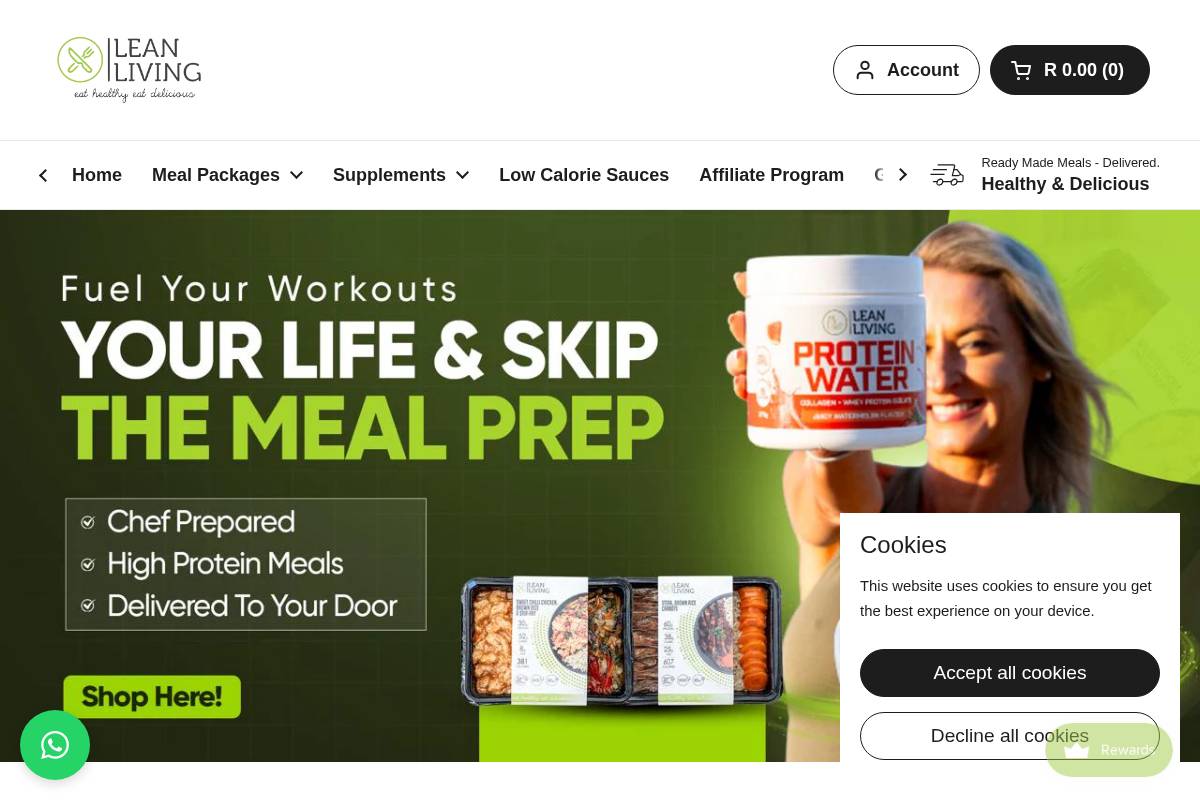 leanliving.co.za homepage screenshot