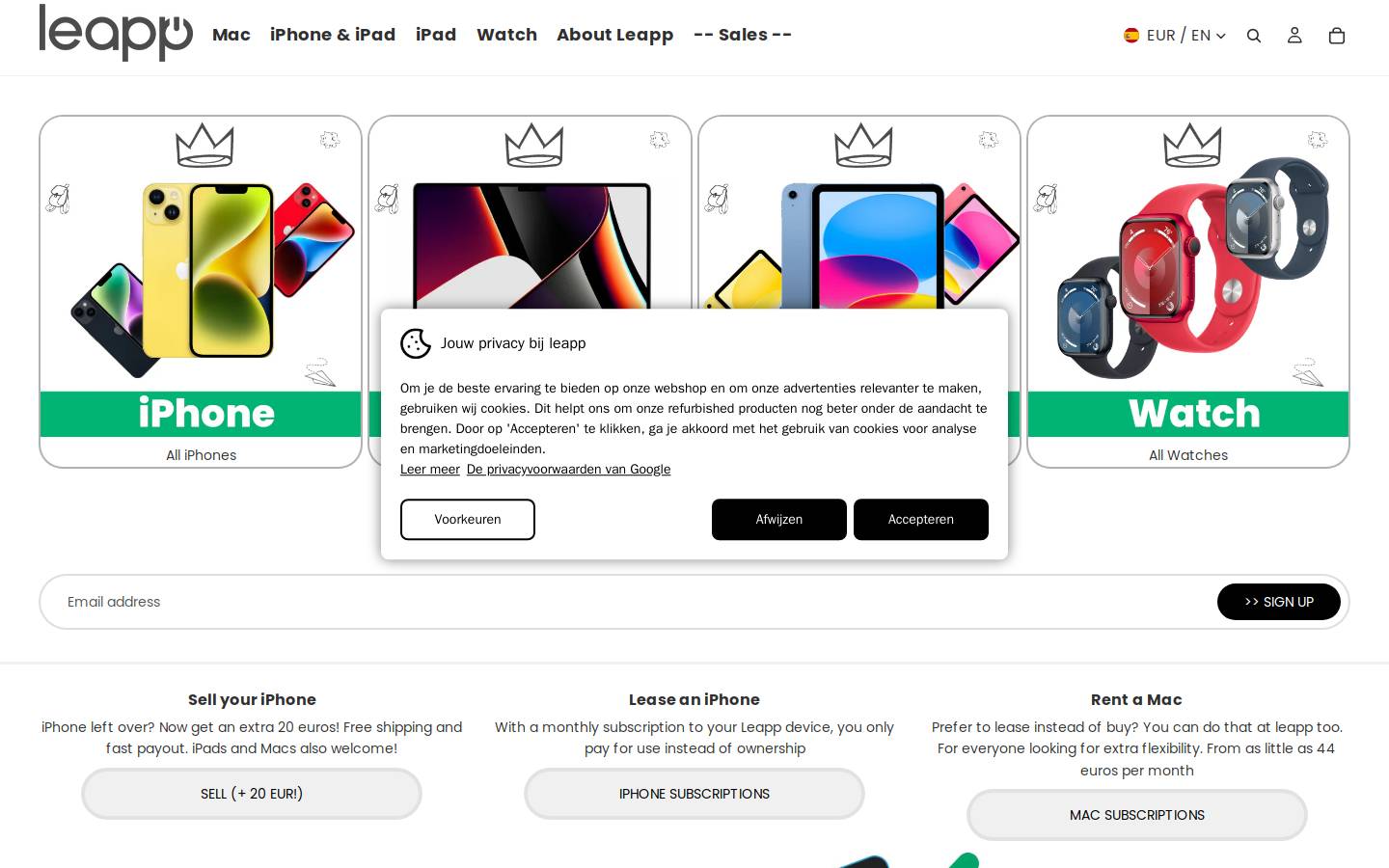 leapp.es homepage screenshot