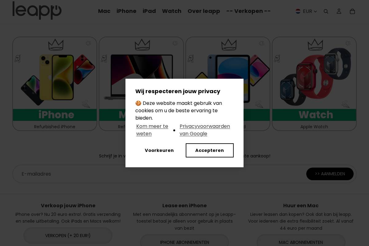 leapp homepage screenshot