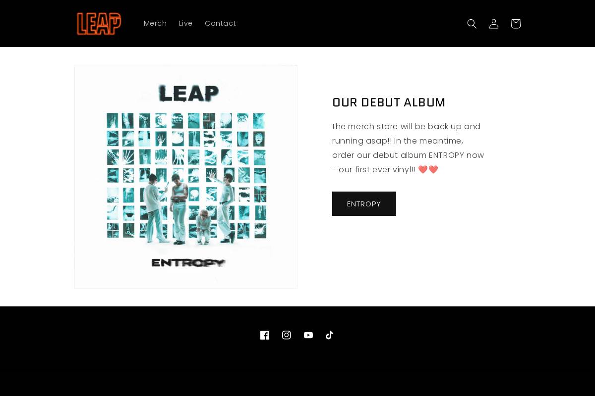 leaptheband.com homepage screenshot