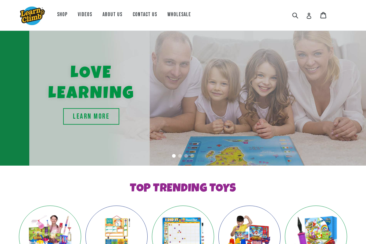 learnandclimb.com homepage screenshot