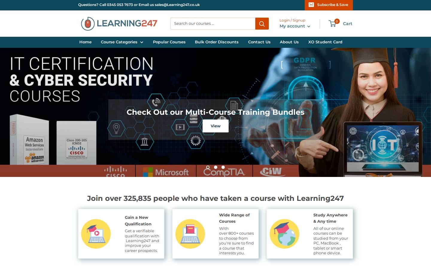 Learning 247 homepage screenshot