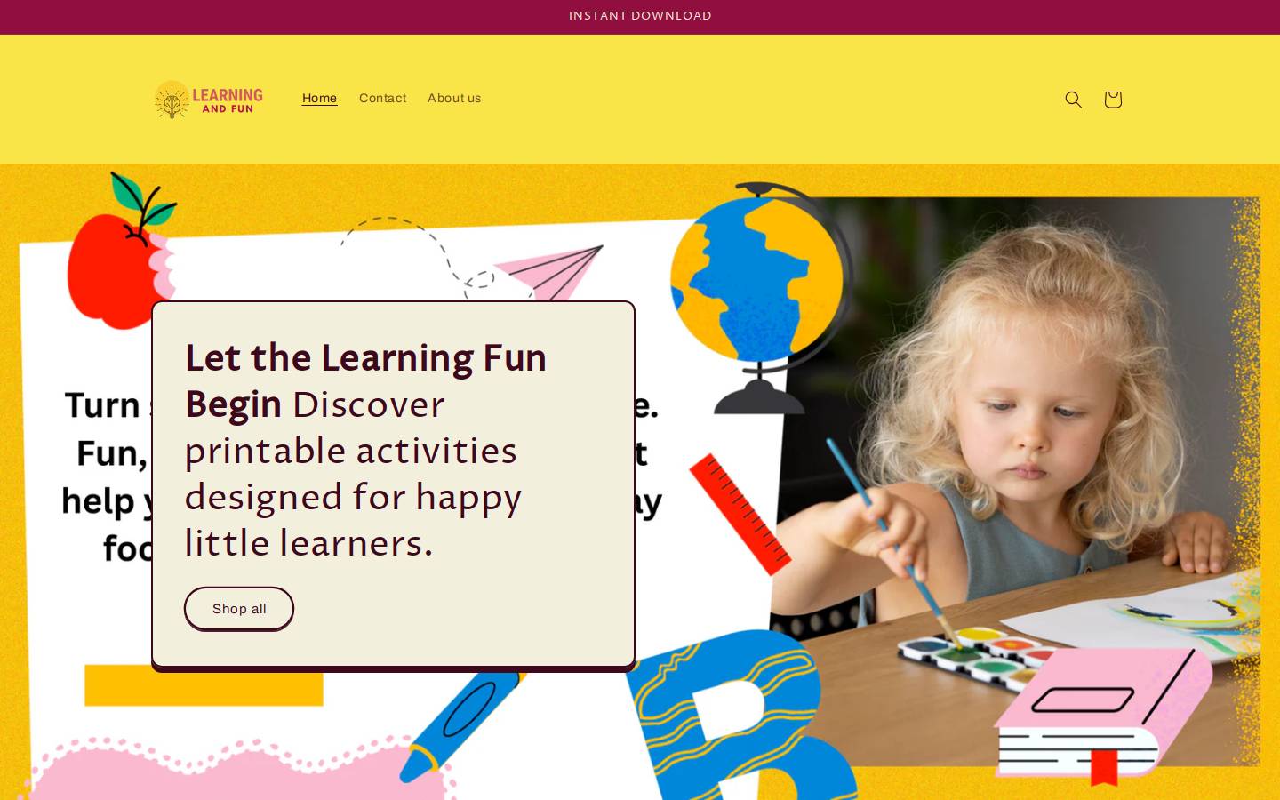 learningfunkids.com homepage screenshot