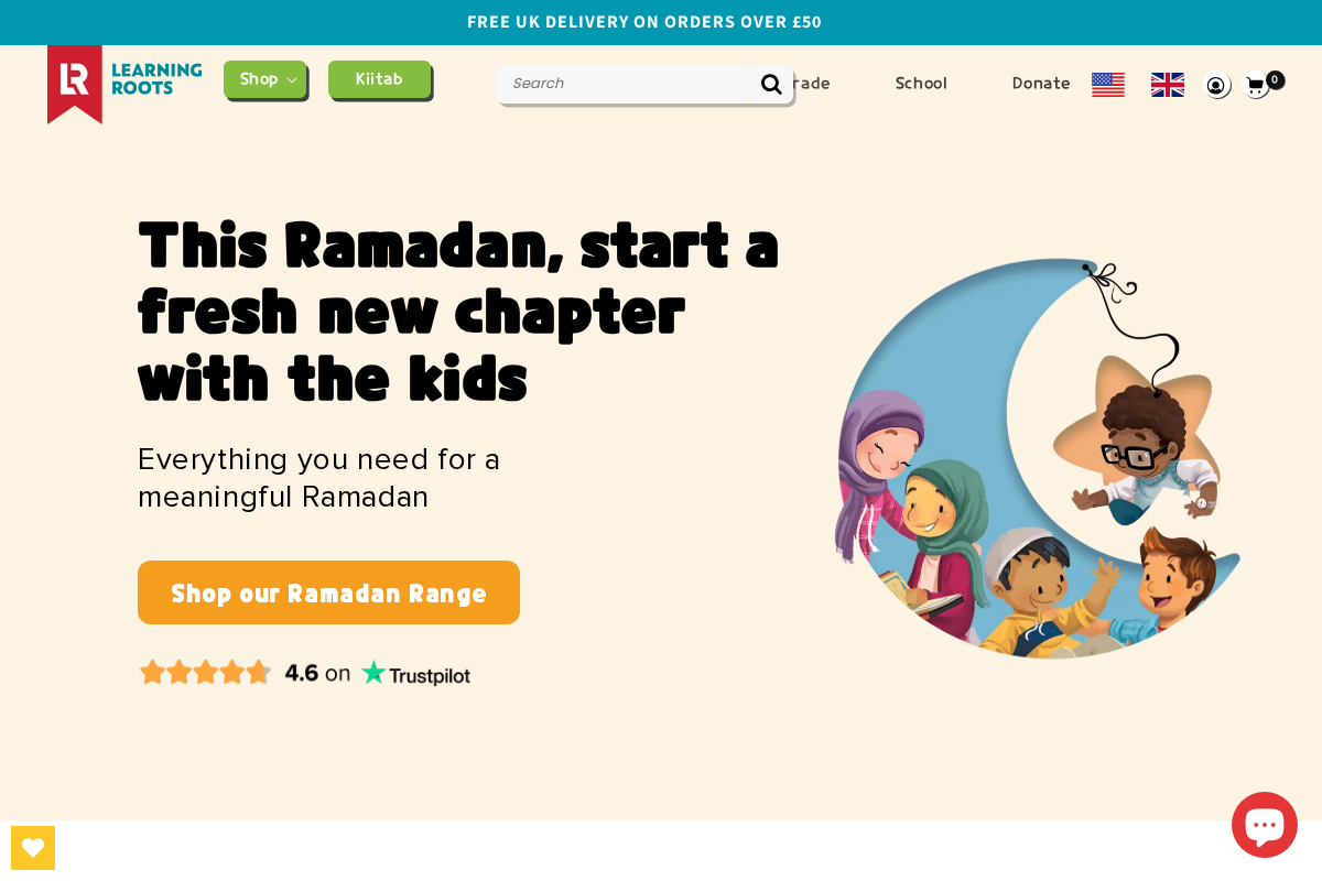 Learning Roots homepage screenshot