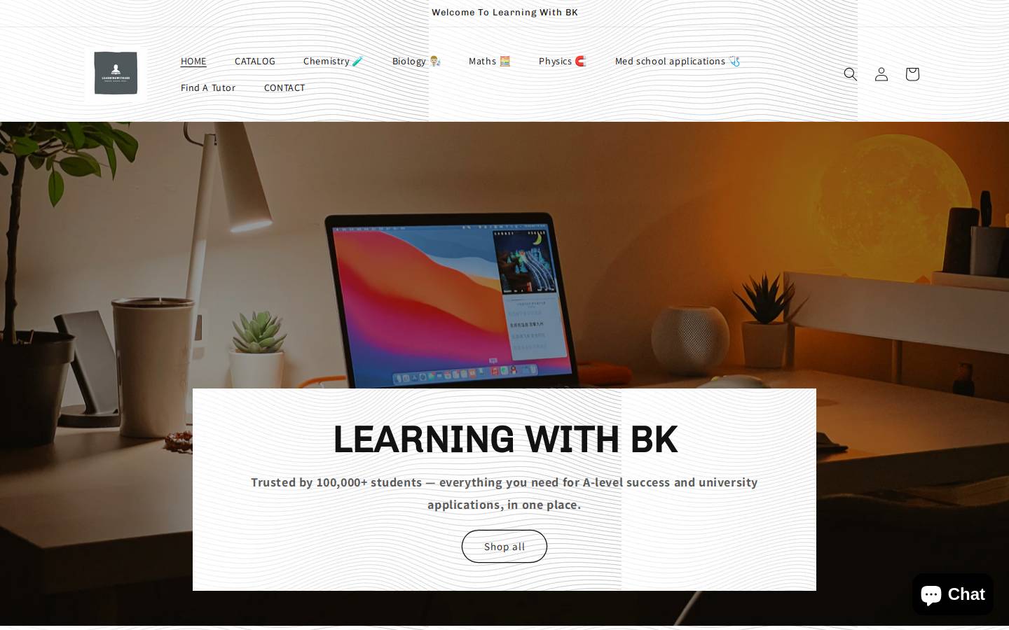 learningwithbk.com homepage screenshot