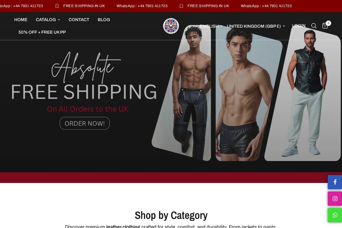 Leather Addicts homepage screenshot