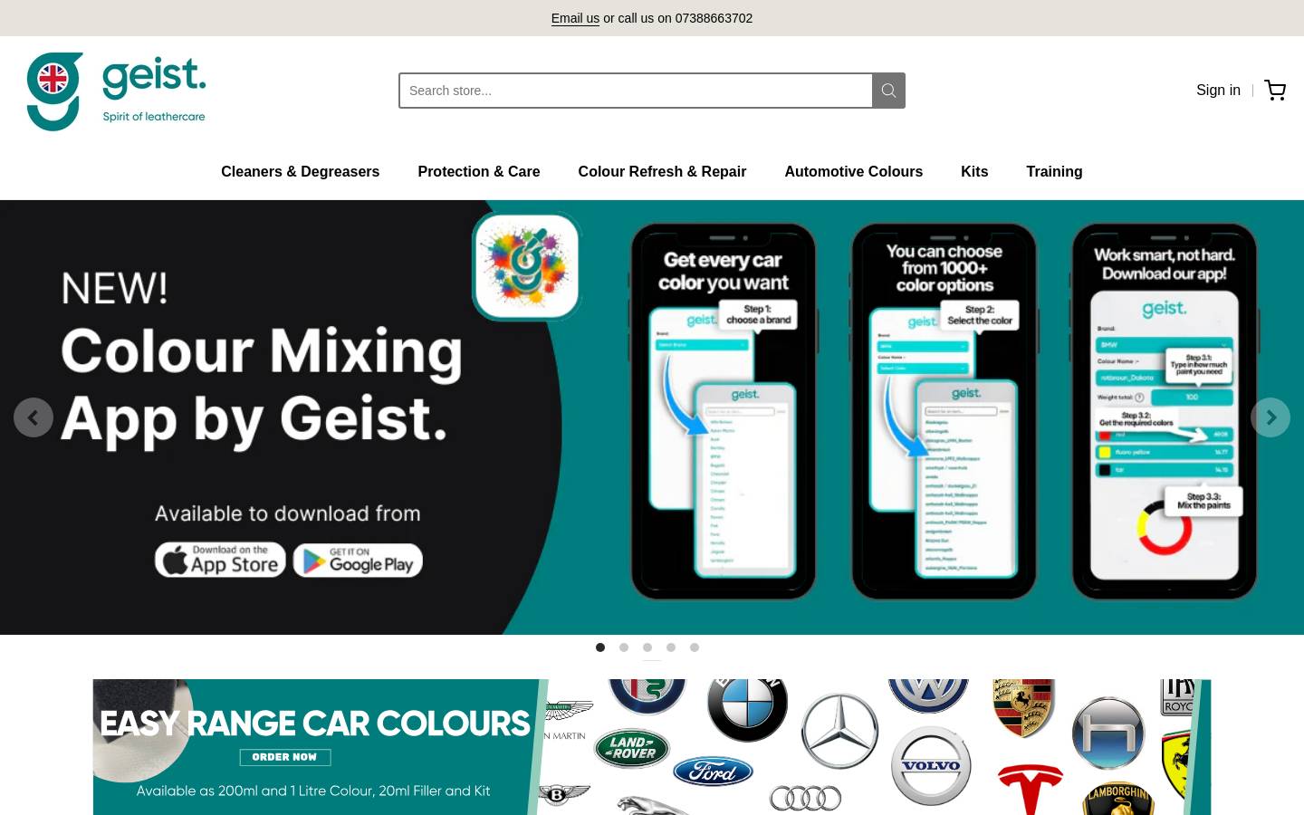 leathercare.co.uk homepage screenshot