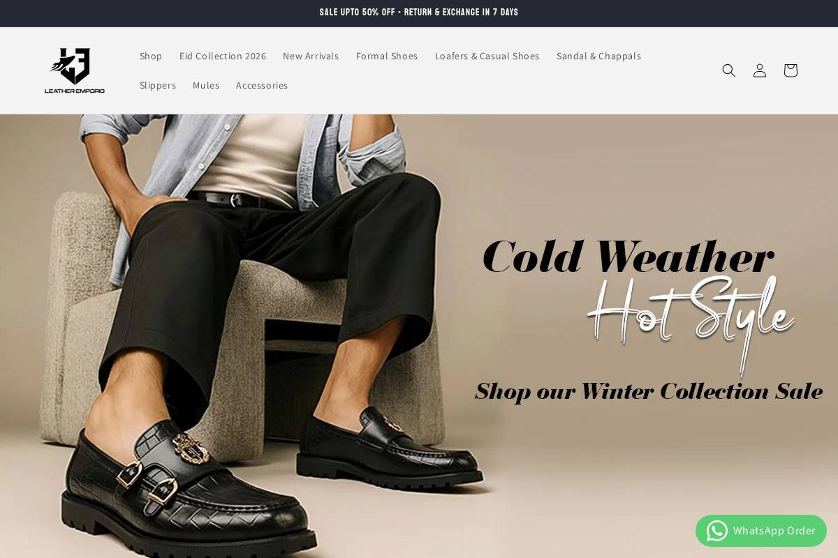 leatheremporio.com homepage screenshot