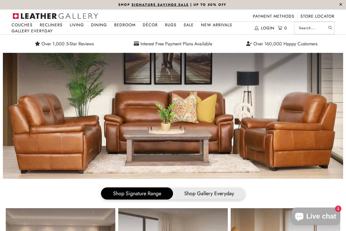 leathergallery.co.za homepage screenshot